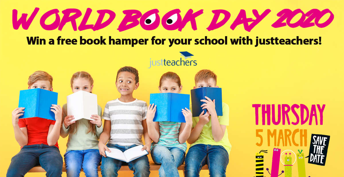 Win a book hamper for your school with justteachers for World Book Day 2020!